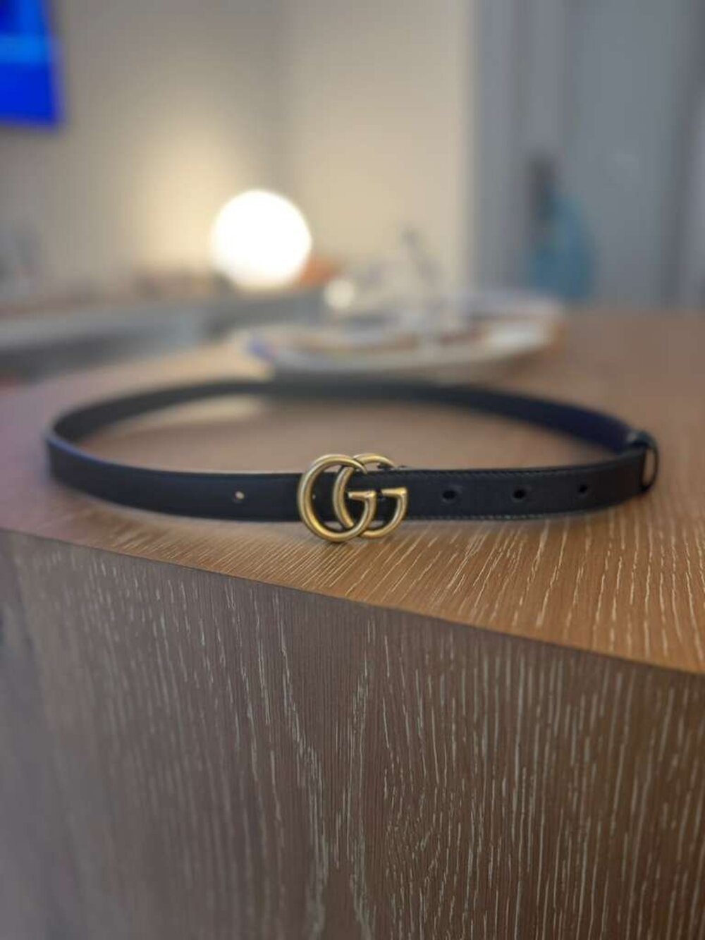 GG Marmont Black Thin Belt - Picture 4 of 4